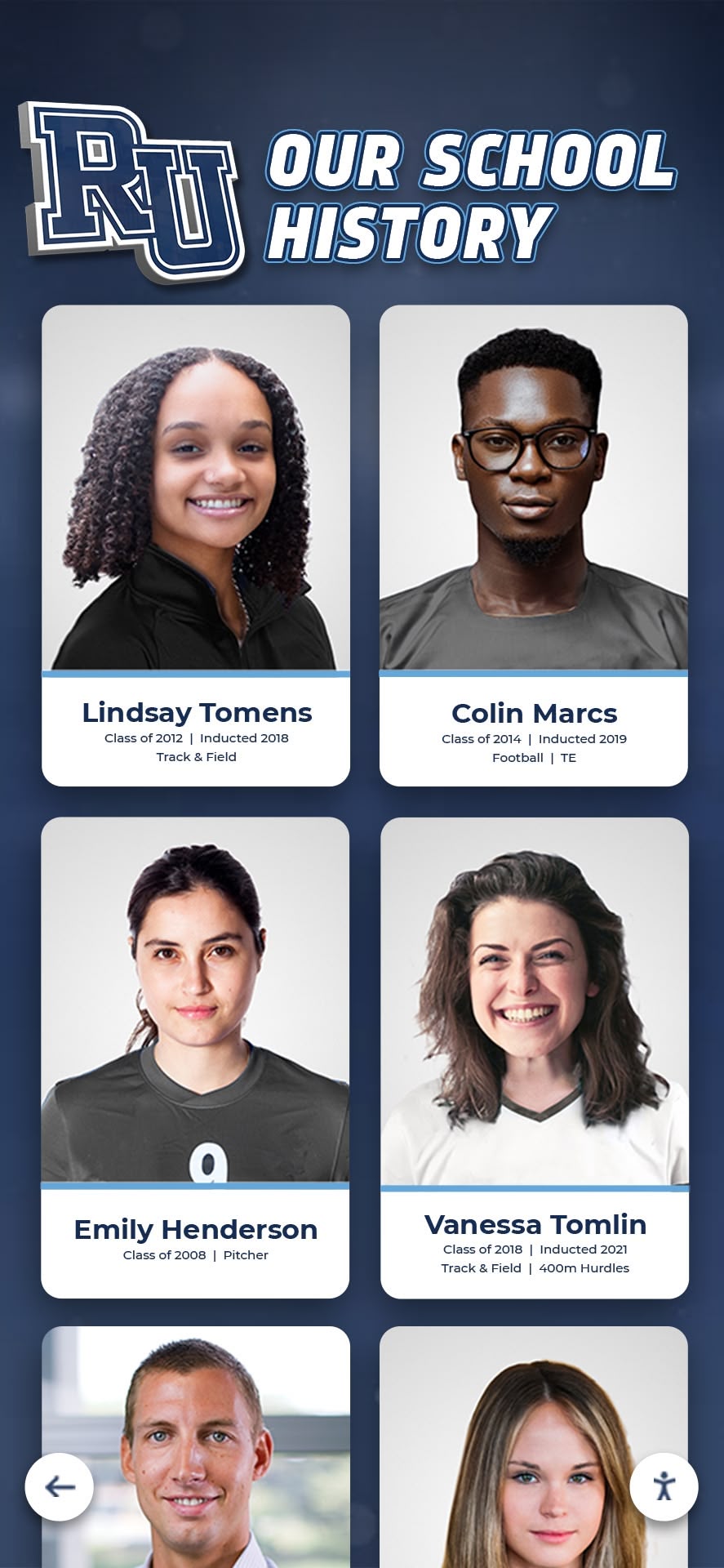 Digital display showcasing individual profiles and achievements School recognition system